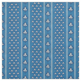 1800年代半ばの葉状ストライプ、青 ファブリック