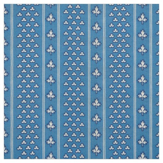 1800年代半ばの葉状ストライプ、青 ファブリック (見本)