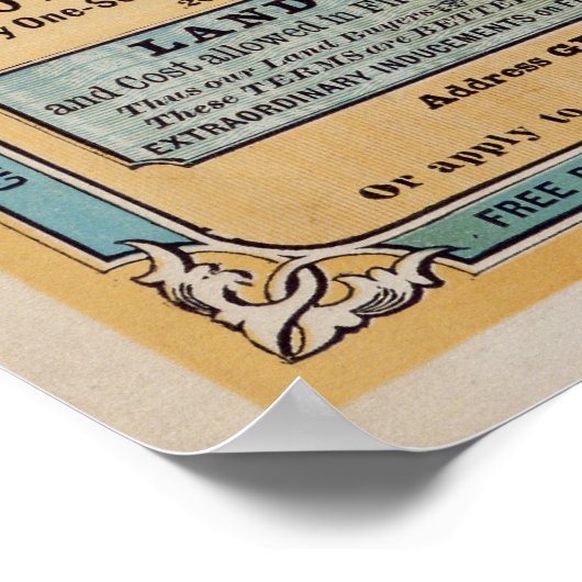 1800年代半ば実在の不動産ポスター ポスター (角)