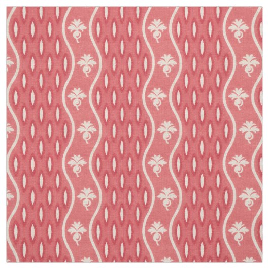 1800年代半ば波ストライプ状、ピンク ファブリック (見本)