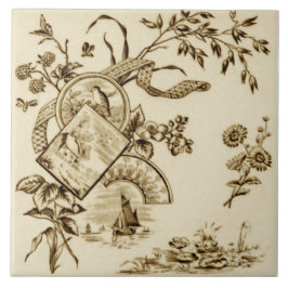 1800年代後半のアジア美意識セピアビクトリアン タイル