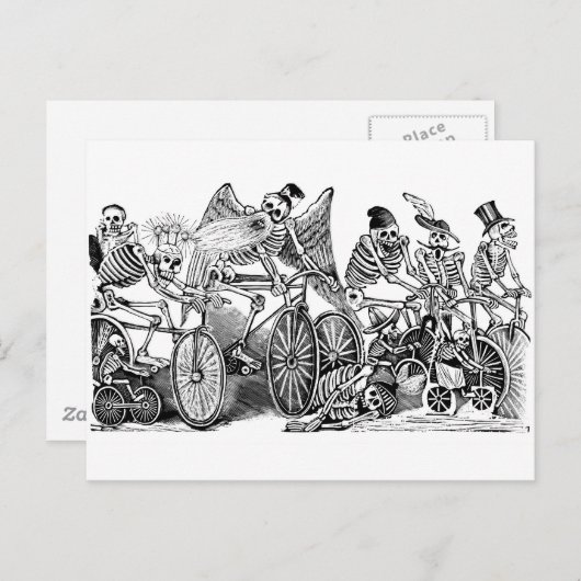 1800年代後半のメキシコで行われたカラベラ・ビシクリスト ポストカード (正面/裏面)