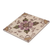 1800年代後半ハンドカラーフローラ転送ウェアRepro タイル (側面)