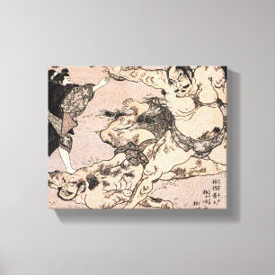1800年代日本絵画の力士 キャンバスプリント