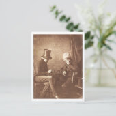 1800年代遊のヴィンテージ紳士のチェス ポストカード (スタンド正面)