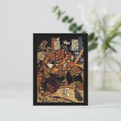 1800年代頃の戦闘中の侍 ポストカード (スタンド正面)