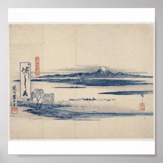 1800年代頃の日本の美しい富士山 ポスター