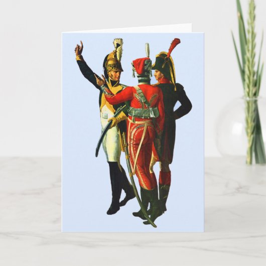 1800年頃フランスのの3人の兵士 カード (正面)