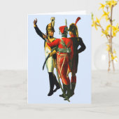 1800年頃フランスのの3人の兵士 カード (黄色い花)