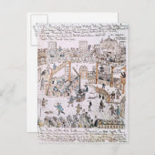 1800年、ニューヨーク郡旧ルーテル教会の中 ポストカード (正面/裏面)