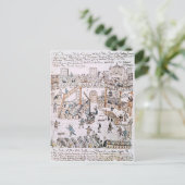 1800年、ニューヨーク郡旧ルーテル教会の中 ポストカード (スタンド正面)