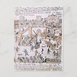 1800年、ニューヨーク郡旧ルーテル教会の中 ポストカード