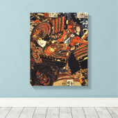 1800日本の年代に戦う古い侍 キャンバスプリント (インサイチュ (ウッドフロア))