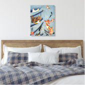 1800日本の年代頃の古い海絵を描の生活 キャンバスプリント (インサイチュ (寝室))