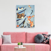 1800日本の年代頃の古い海絵を描の生活 キャンバスプリント (インサイチュ (リビング))