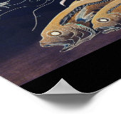 1800日本の年絵画頃の海辺 ポスター (角)