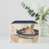 1800絵画年代頃の古い寿司の鉢 ポストカード (スタンド正面)