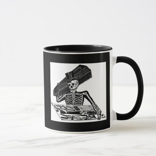 1800'sメキシコ頃"人々Calavera"の マグカップ (右)