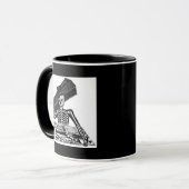 1800'sメキシコ頃"人々Calavera"の マグカップ (正面左)