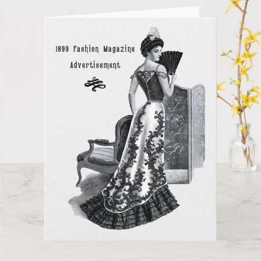 1800s夕べガウン カード (黄色い花)