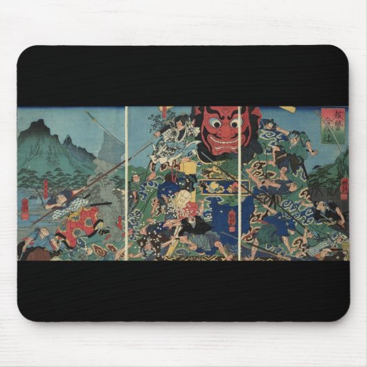 1800's頃戦争の絵画の武士 マウスパッド (正面)
