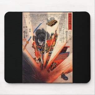 1800's頃武士の絵画、 マウスパッド