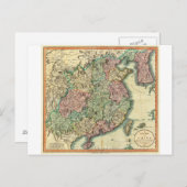 1801年ジョン・カリー中国・韓国の地図 ポストカード (正面/裏面)