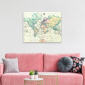 1801年メルカトル図法による世界のカリー地図 キャンバスプリント (インサイチュ (リビング))