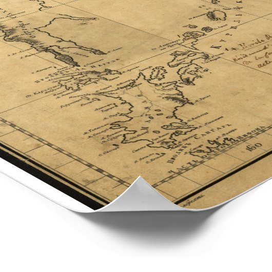1802年の東ロシア、アラスカ、ベーリング海峡の地図 ポスター (角)