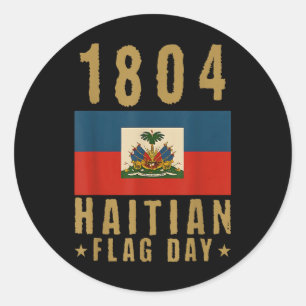 1804ハイチ国旗Dayハイチプライドハイチ人女性 ラウンドシール