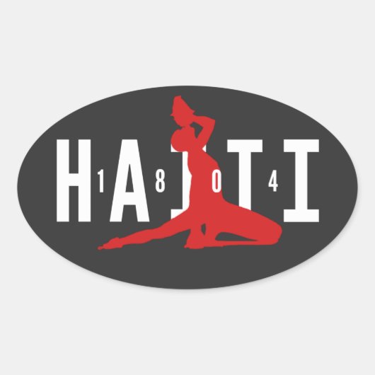 1804 Neg Mawon Haiti Neg Marron Haiti Ovalステッカー 楕円形シール (正面)