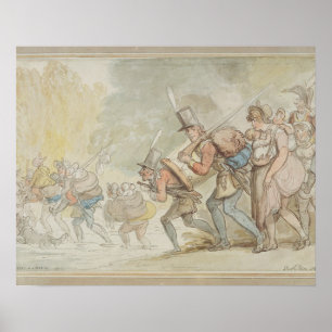 1805年3月の兵士(ペンと水墨画) ポスター