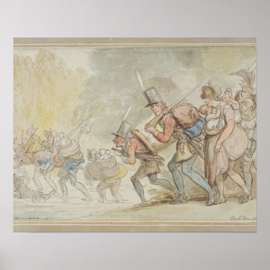 1805年3月の兵士(ペンと水墨画) ポスター (正面)