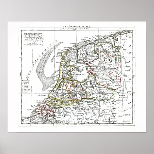 1806の地図 – ラレピュブリックバタベ ポスター (正面)