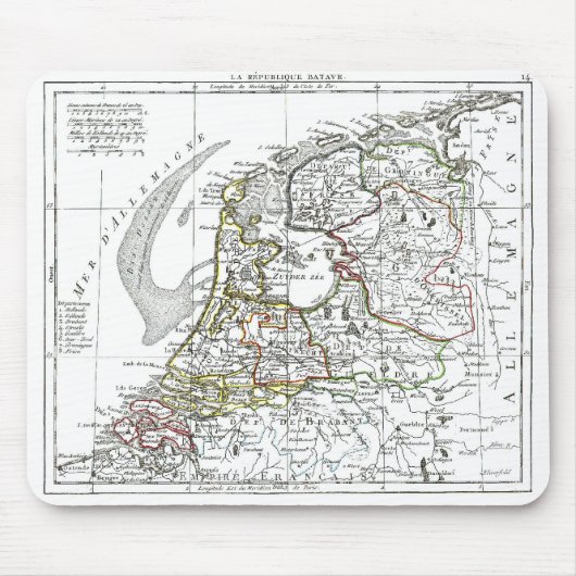 1806の地図 – ラレピュブリックバタベ マウスパッド (正面)