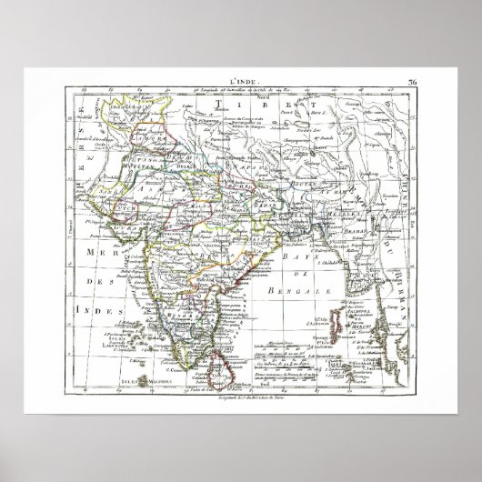 1806の地図 – リンデ ポスター (正面)