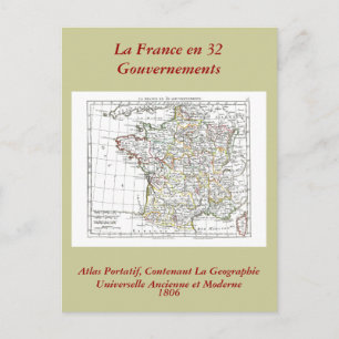 1806マップ – La France en 32グーヴェルネメント ポストカード