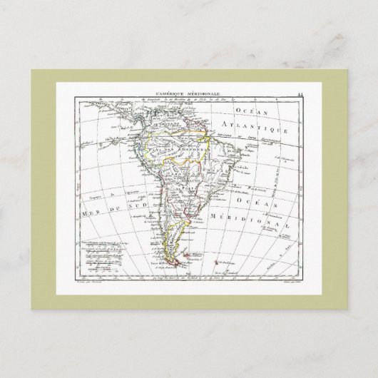 1806地図- L'Amérique Méridionale ポストカード (正面)