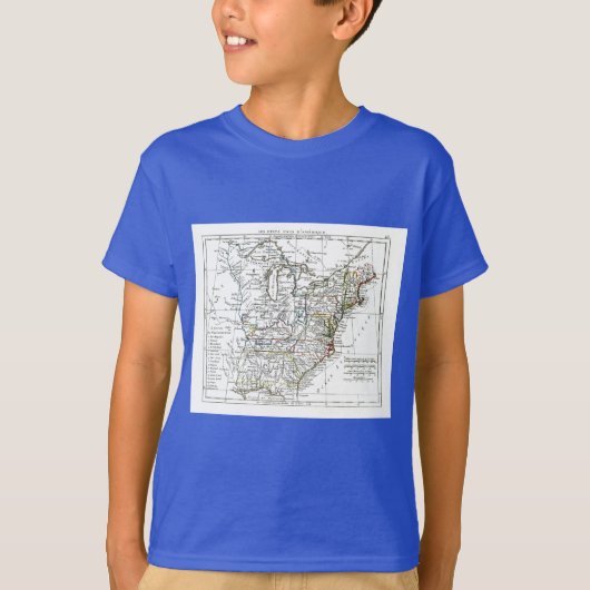 1806地図- Les Etats Unisのd'Amrique Tシャツ (正面)