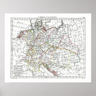 1806年の地図 – ラエンパイアダレーマーニュ ポスター