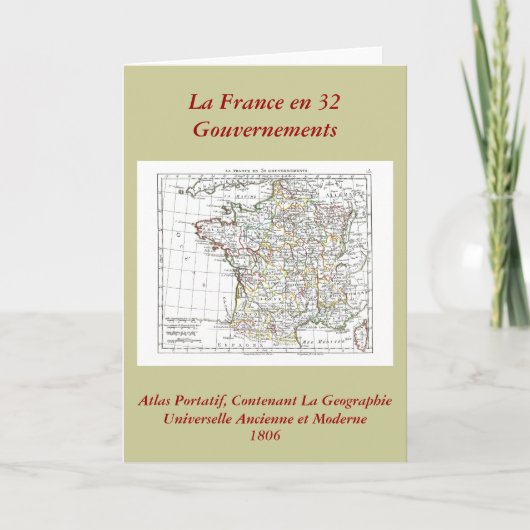 1806年の地図 – ラフランスエン32グーベネメンツ カード (正面)