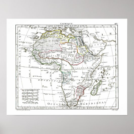 1806年の地図 – ラフリク ポスター (正面)