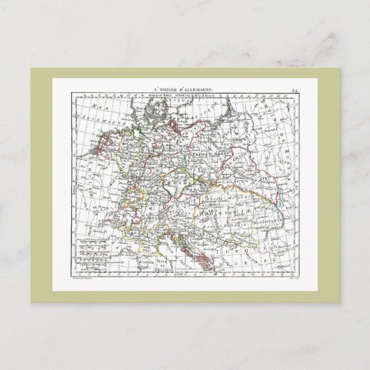 1806年の地図 – 帝国ダルマーニュ ポストカード (正面)