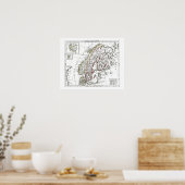 1806年の地図 – La Suede at le Danemarck ポスター (キッチン)