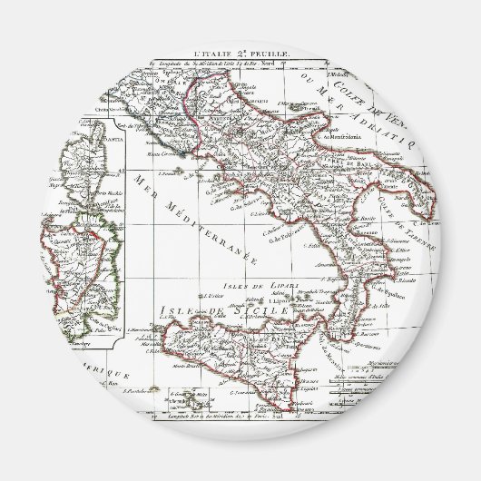 1806年の地図 – L'Italie (Sud) マグネット (正面)