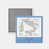 1806年の地図 – L'Italie (Sud) マグネット (正面/裏面)