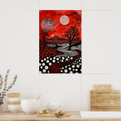 1809年の宇宙超現実主義の夢風景 ポスター (キッチン)