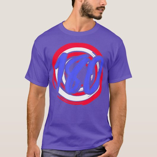 180 ダーツボード ダーツ プレイヤー Tシャツ (正面)