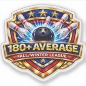 180+ Bowling Average | Fall / Winter League シール (正面)