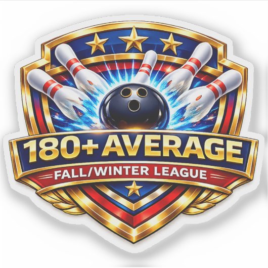 180+ Bowling Average | Fall / Winter League シール (正面)